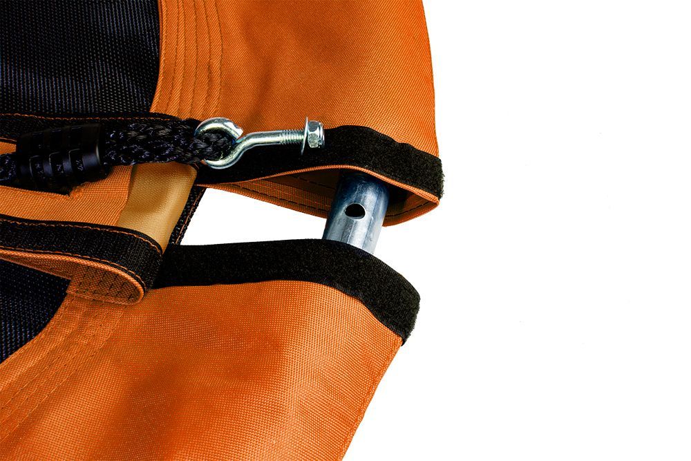 Dārza šūpoles Bocianie Gniazdo XL, 100 cm, 150 kg, daudzkrāsainas, krāsainas karodziņi