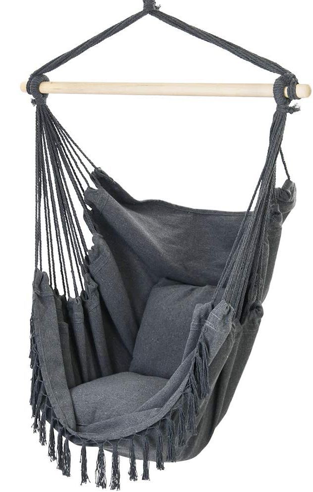 Dārza šūpoles, Brazīlijas piekārtais krēsls ar spilveniem 130 kg grafīta krāsā