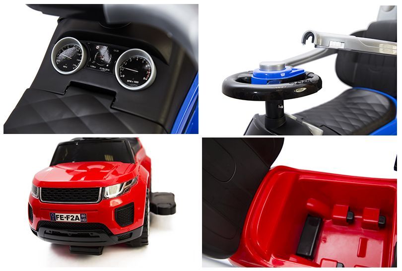 2-in-1 bērnu braucamrīks ar signālhornu un vadības ierīci – sarkans, drošs pirmais transportlīdzeklis ar regulējamu atzveltni un mantu glabāšanas nodalījumu