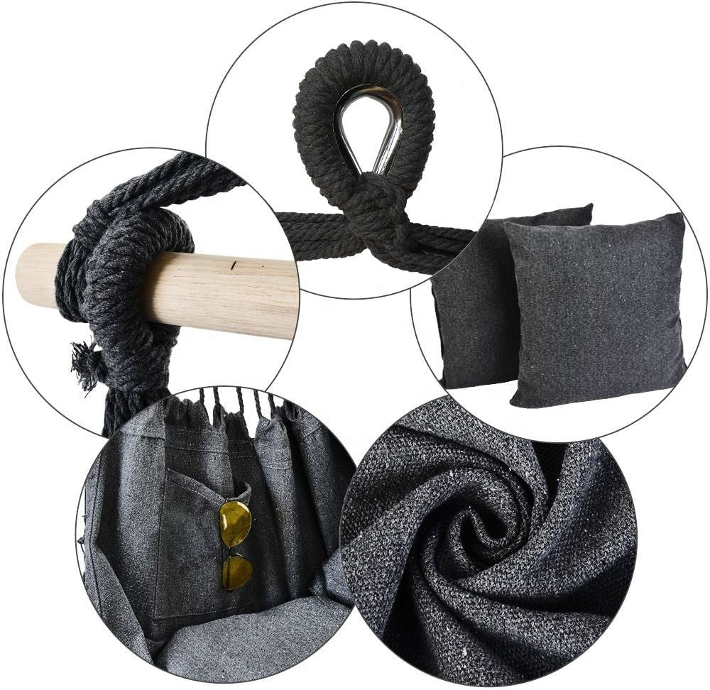 Dārza šūpoles, Brazīlijas piekārtais krēsls ar spilveniem 130 kg grafīta krāsā