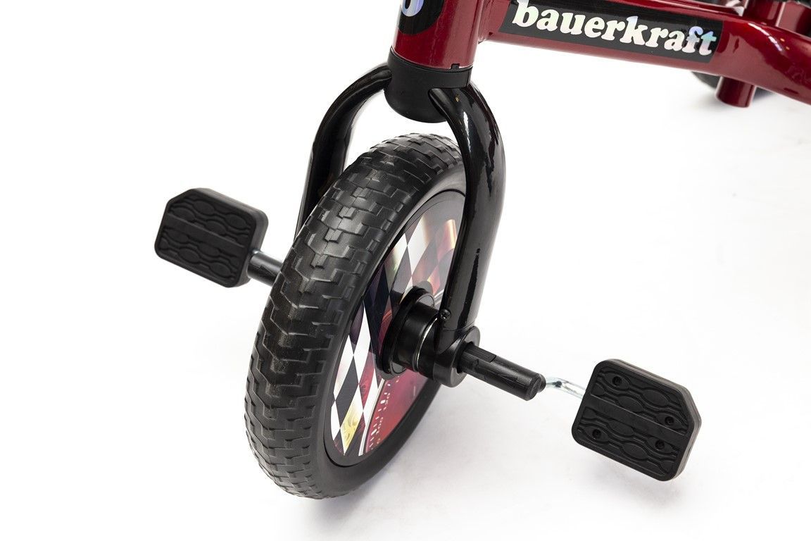 Bauerkraft 3-in-1 trīsriteņu skrejvelosipēds sarkans