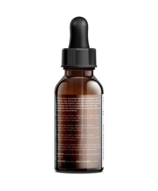 chleopatra avocadoolie avacodo oil økologisk 100ml bagside