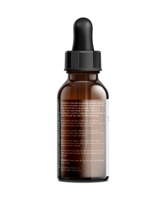 chleopatra hampefrøolie hemp seed oil økologisk 100ml bagside