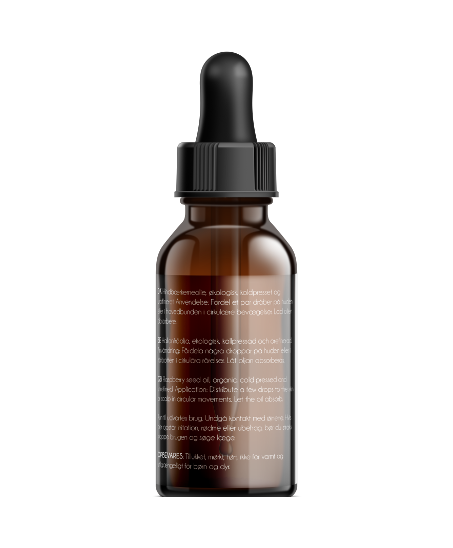 chleopatra hindbærkerneolie raspberry seed oil økologisk 30ml bagside